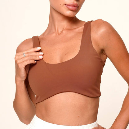 WOMEN'S TOP STRETCH BROWN