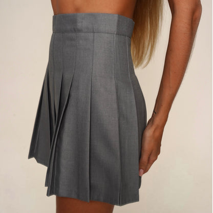 SKIRT-SHORT SCHOOL GIRL GRAY