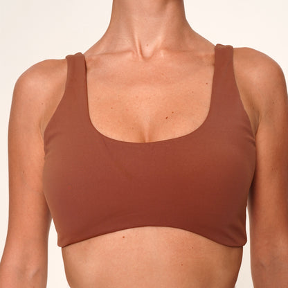 WOMEN'S TOP STRETCH BROWN