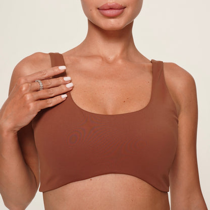 WOMEN'S TOP STRETCH BROWN