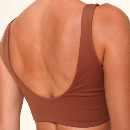 WOMEN'S TOP STRETCH BROWN